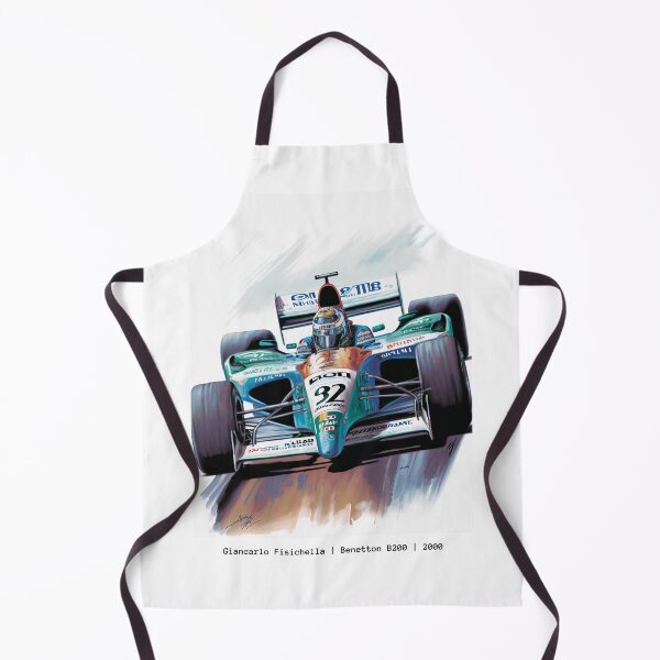 Item preview, Giancarlo Fisichella Vintage 2000 Benetton B200 F1 Watercolour Painting Print designed and sold by PicTechNowArt.