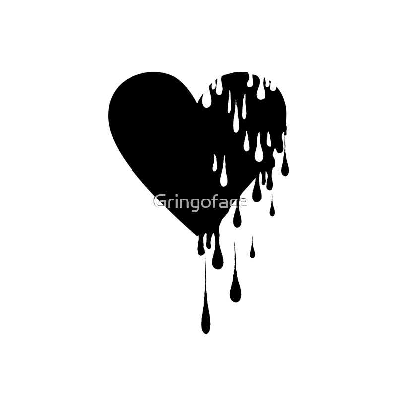 Bleeding Black Heart By Gringoface Redbubble