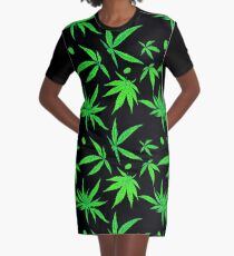 Marijuana leaf Graphic T-Shirt Dress