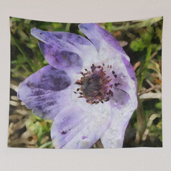 Item preview, Lilac Blue Anemone Coronaria Wild Flower Painting designed and sold by taiche.