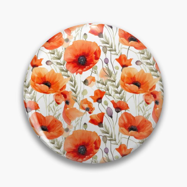 Artikelvorschau, Boho Poppies Flower Pattern  entworfen und verkauft von artavantgarde.