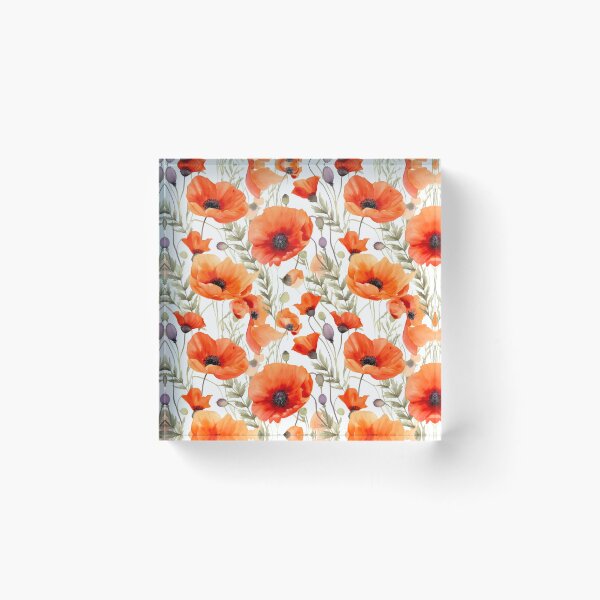 Artikelvorschau, Boho Poppies Flower Pattern  entworfen und verkauft von artavantgarde.