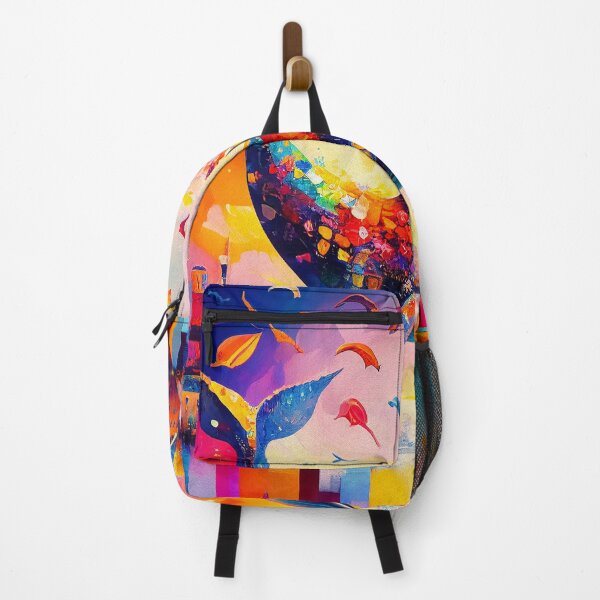 Artikelvorschau, Surreal Flying Whale Vibrant Art | Palette Knife Oil Digital Painting entworfen und verkauft von VividViews.
