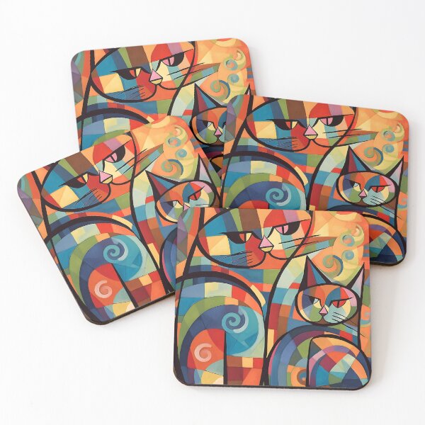 Item preview, Cubist Cats | Phone cases | Wall Art designed and sold by StickeryPickery.