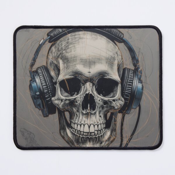 Item preview, Skull with headphones designed and sold by MrRobotAI.