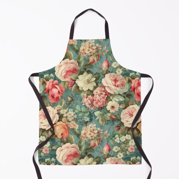 Item preview, Vintage Floral Pattern in Teal and Pink Blush Tones designed and sold by Vibrational Canvas.