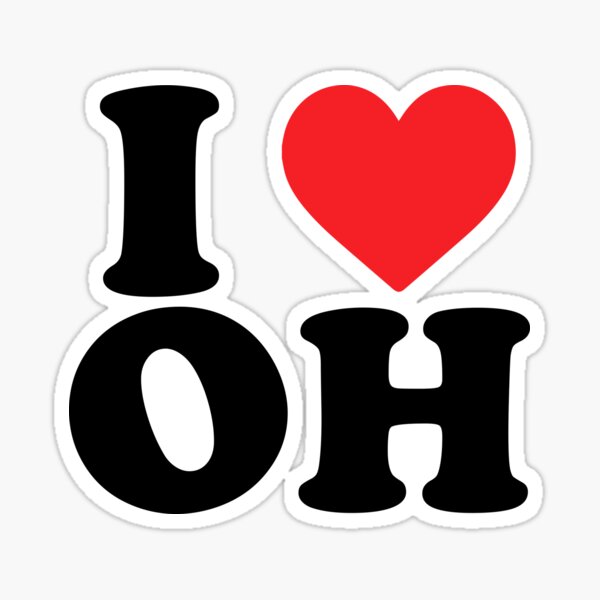 Heart in Ohio OH Sticker,All-Weather High Quality Vinyl Sticker