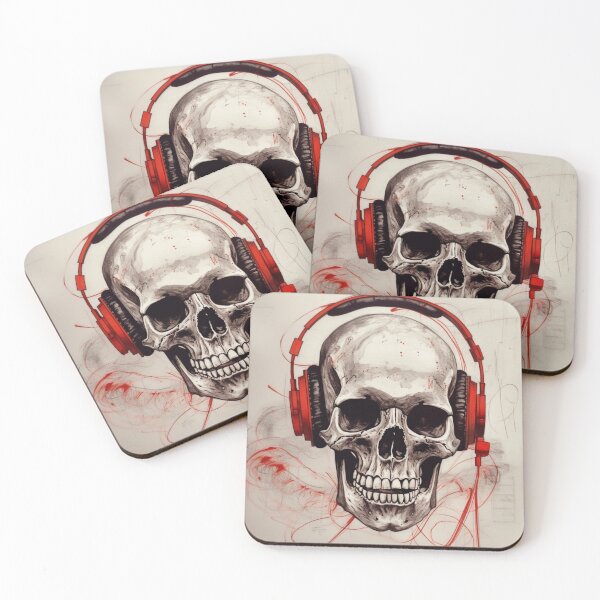 Item preview, Skull with headphones designed and sold by MrRobotAI.