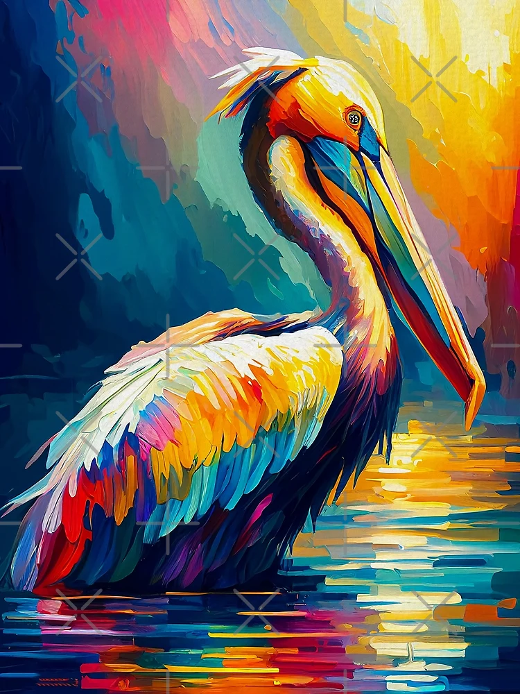 Original newest painting abstract Pelican