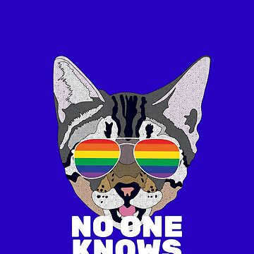 Vorschaubild zum Design NO ONE KNOWS I'M GAY - Funny Cat LGBT Quote Rainbow Gay Flag von Lightfield