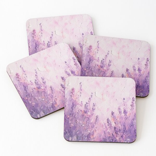 Item preview, Thick and Luscious Lavender - 3D, thick painting, brushstrokes texture purple flowers on canvas  designed and sold by EmeraldeaArt.