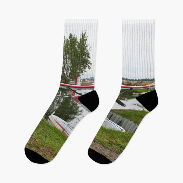 Item preview, Red, White and grey float plane, Lake Hood, Alaska designed and sold by FranWest.