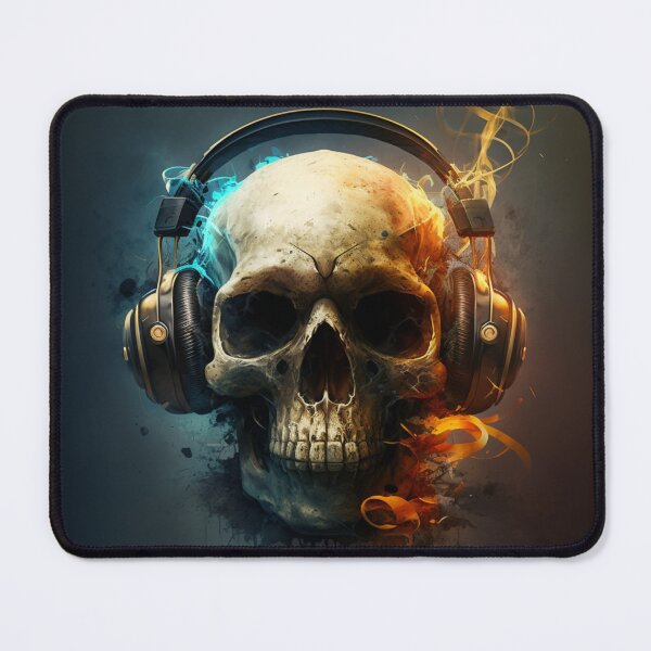 Item preview, Skull with headphones designed and sold by MrRobotAI.