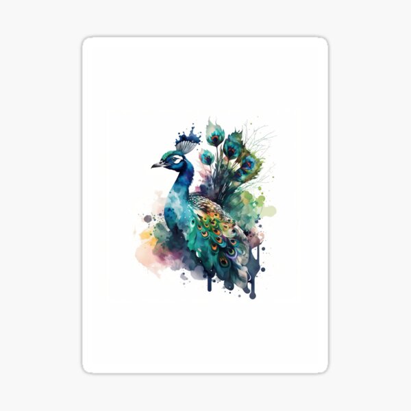 Exotic peacock watercolor Canvas Print for Sale by Aliaksandr Kudlakou