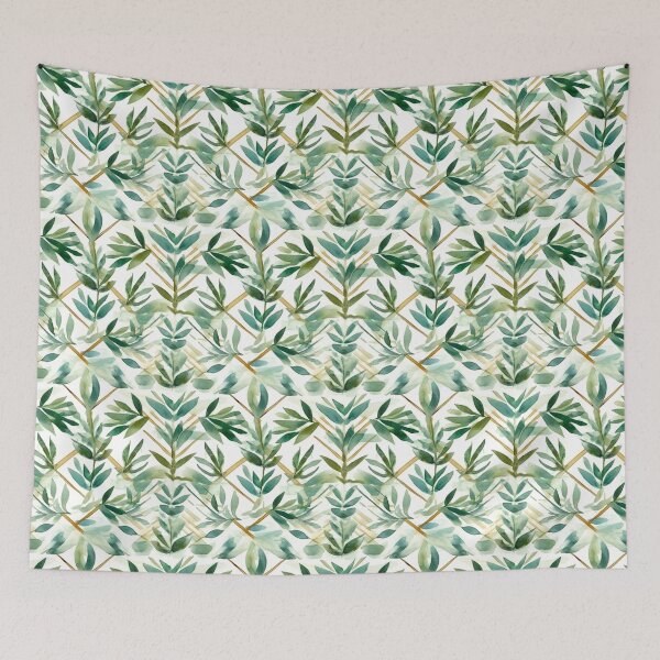 Artikelvorschau, Minimal Geometric Plant Watercolor Pattern entworfen und verkauft von artavantgarde.