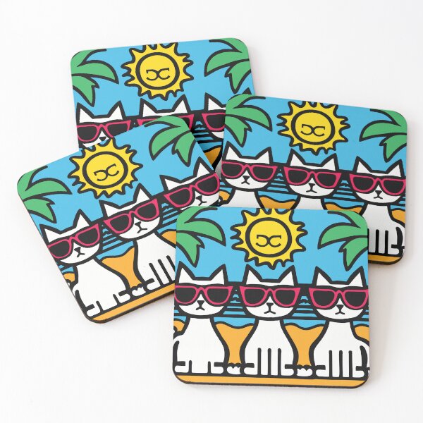 Item preview, Three cats on the beach, sea, ocean designed and sold by MoreofSea.