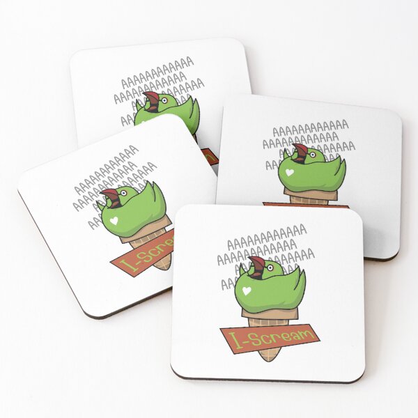 Item preview, I Scream Bird - Green Ringneck designed and sold by Clumsy Cabbage.