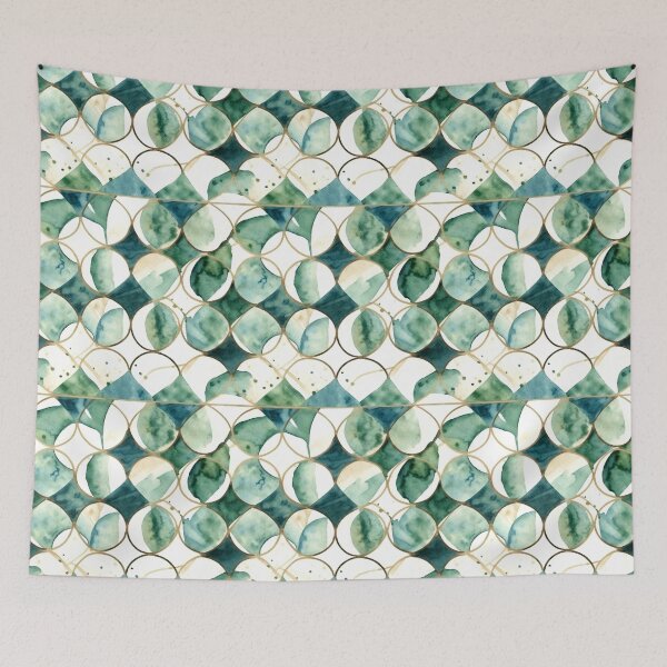 Artikelvorschau, Minimal Geometric Plant Watercolor Pattern entworfen und verkauft von artavantgarde.
