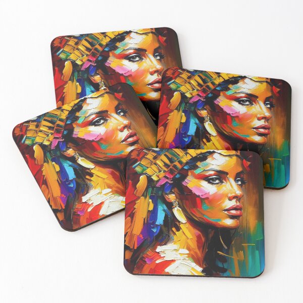 Item preview, Cleopatra Egyptian Queen Portrait Art | Palette Knife Oil Digital Painting designed and sold by VividViews.