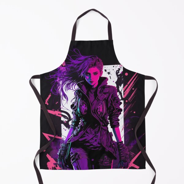Item preview, Cyberpunk Girl On Colorful Neon Background designed and sold by Nightarcade.