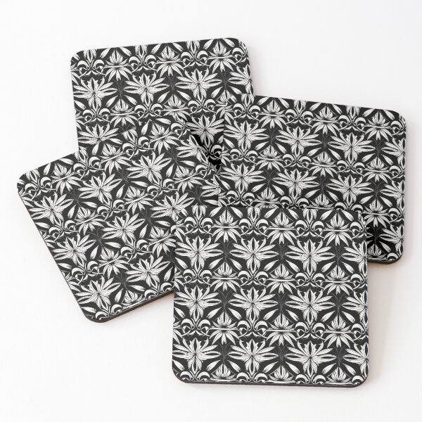 Item preview, Black and White Monochrome Flower Pattern  designed and sold by StudioTokyo.