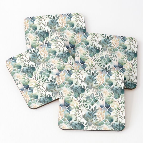Artikelvorschau, Minimal Geometric Plant Watercolor Pattern entworfen und verkauft von artavantgarde.