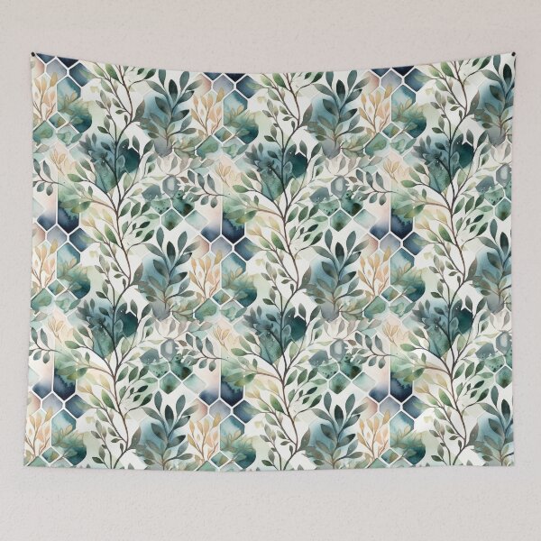Artikelvorschau, Minimal Geometric Plant Watercolor Pattern entworfen und verkauft von artavantgarde.