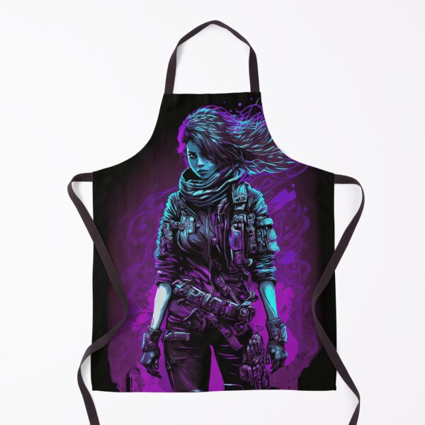 Item preview, Cyberpunk Girl On Neon Background designed and sold by Nightarcade.