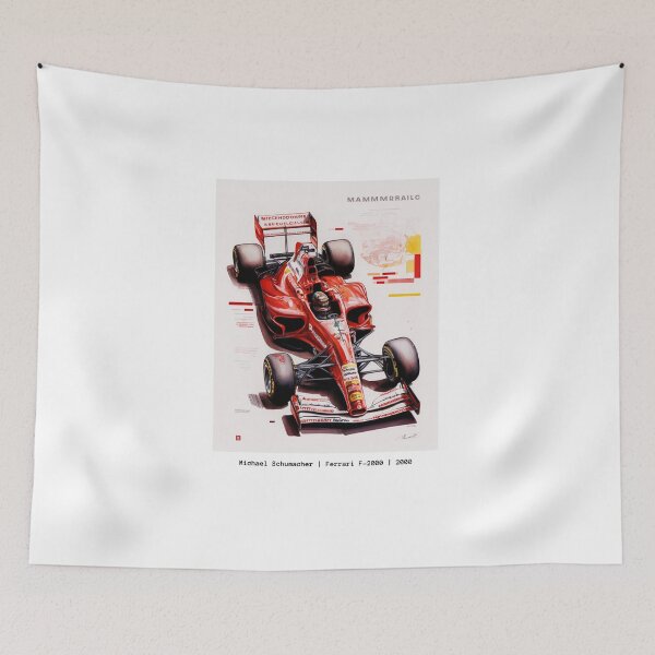 Item preview, Michael Shumacher Ferrari F1-2000 F1 Racing Retro Poster Print designed and sold by PicTechNowArt.