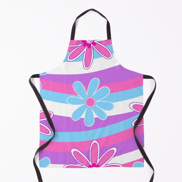 Item preview, Groovy 1960's Retro Pink Blue Flowers designed and sold by Whimsical-Finds.