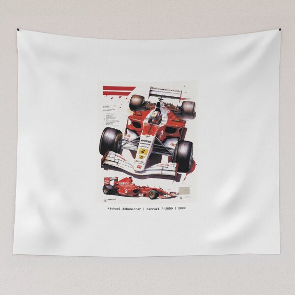 Item preview, Michael Shumacher Ferrari F1-2000 F1 Racing Retro Poster Print designed and sold by PicTechNowArt.