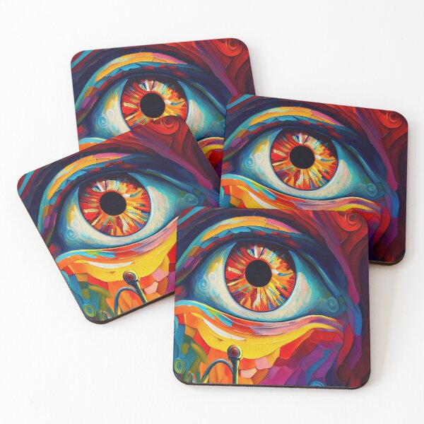 Item preview, Psychedelic Eye Vibrant Art | Palette Knife Oil Digital Painting designed and sold by VividViews.