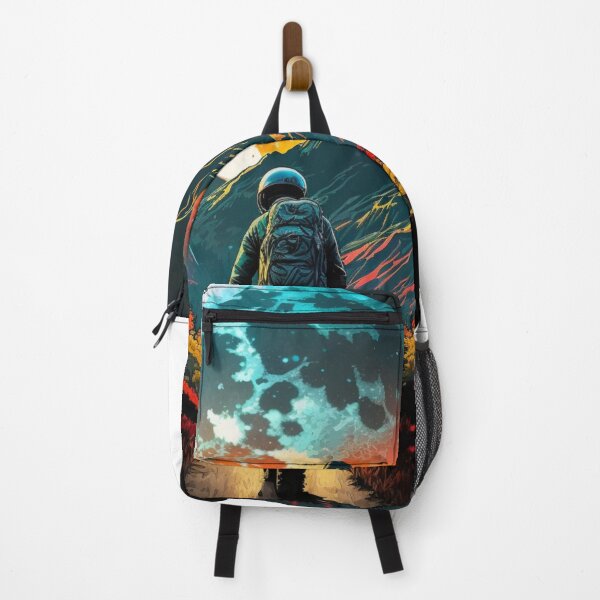 Item preview, Motorcycle rider enjoying the moon and colorful forest designed and sold by YammsDesign.
