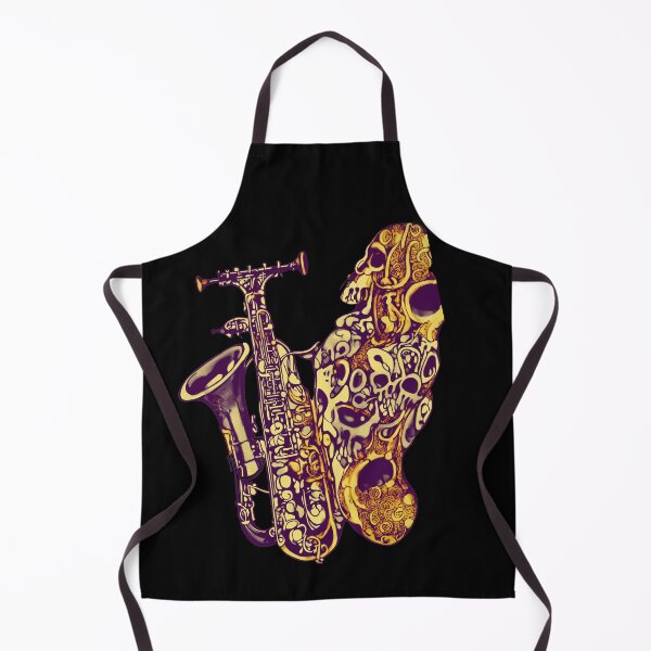 Item preview, melting jazz skeleton with saxophone designed and sold by weirdove.