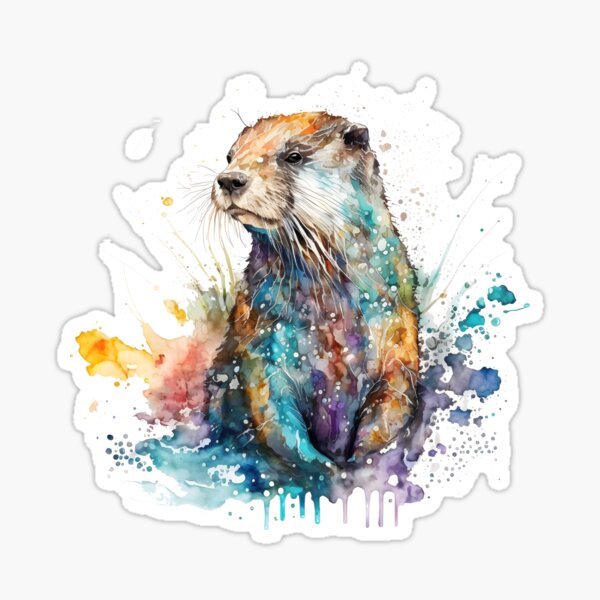 Item preview, Otter Aquarell Tier Malerei designed and sold by AqueductDesigns.