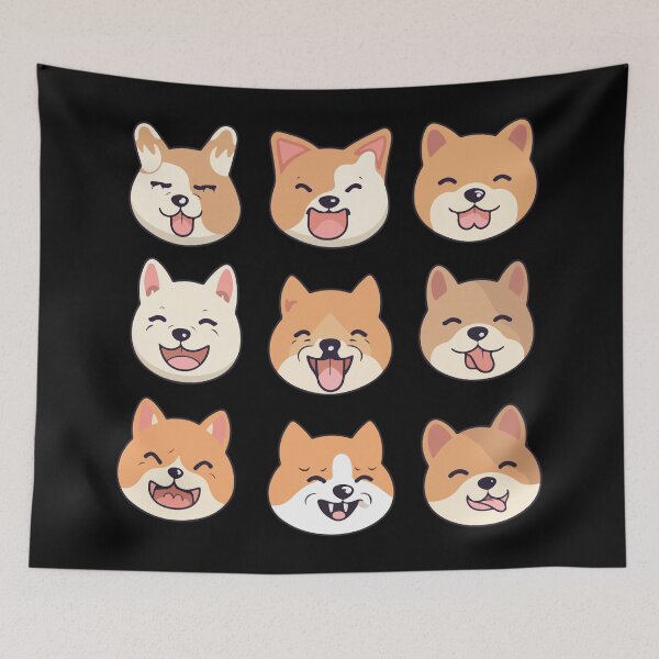Item preview, Shiba Inu Cute Face Expressions Pack designed and sold by StickerWorlds.