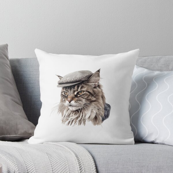 Item preview, Peaky Blinders-Inspired Maine Coon in a Baker Boy Cap designed and sold by Broskan.