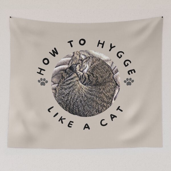 Item preview, How To Hygge Like A Cat Curled Up designed and sold by AlpacaSmokes.