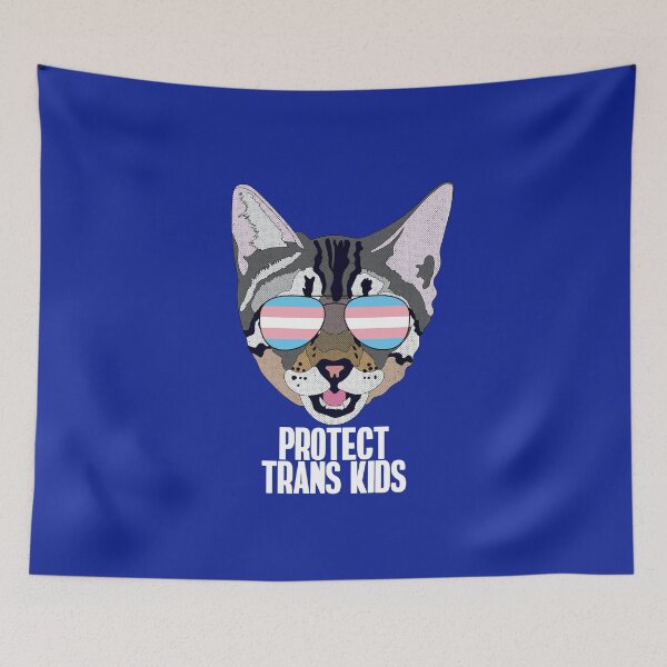 Item preview, PROTECT TRANS KIDS - Funny Cat Trans Quote    designed and sold by Lightfield.