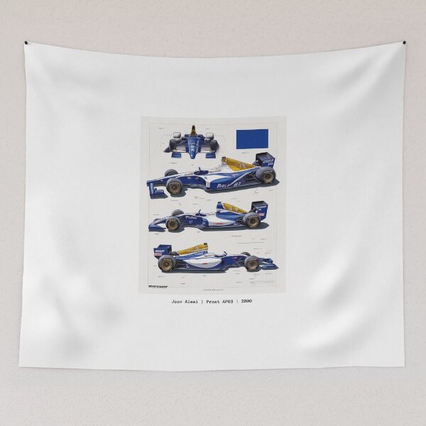 Item preview, Prost Jean Alesi 2000 Prost AP03 F1 Racing Retro Poster Print designed and sold by PicTechNowArt.