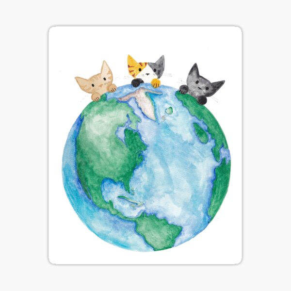 Item preview, Earth Day Kitties designed and sold by KilkennyCat Art.