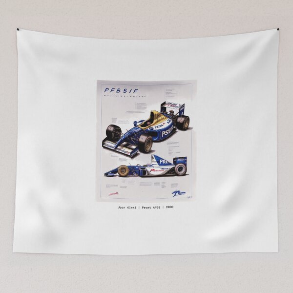 Item preview, Prost Jean Alesi 2000 Prost AP03 F1 Racing Retro Poster Print designed and sold by PicTechNowArt.