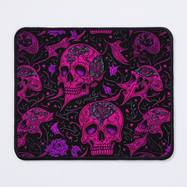 Item preview, neon psychedelia pattern with skulls designed and sold by weirdove.