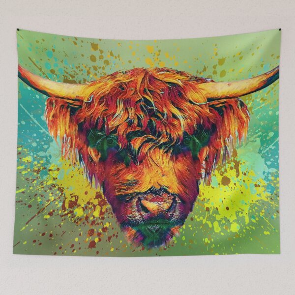 Item preview, The Highland cow in Cornwall painted designed and sold by kathleenjean.