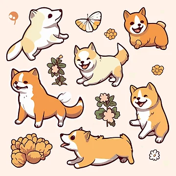 Artwork thumbnail, Shiba Inu Pack by StickerWorlds