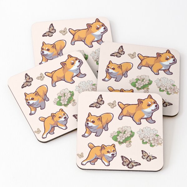 Item preview, Shiba Inu Chasing Butterflies Pack designed and sold by StickerWorlds.