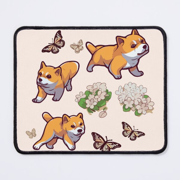 Item preview, Shiba Inu Chasing Butterflies Pack designed and sold by StickerWorlds.