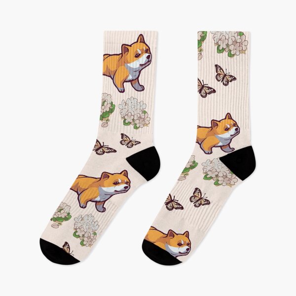 Item preview, Shiba Inu Chasing Butterflies Pack designed and sold by StickerWorlds.