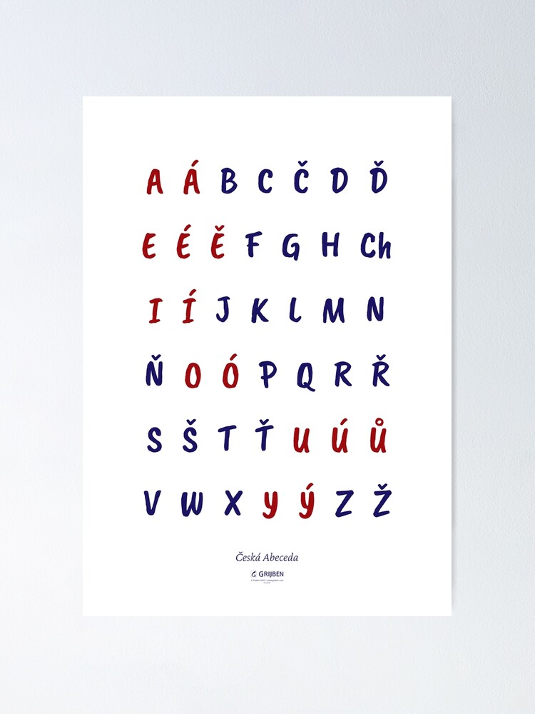 Thumbnail 2 of 3, Poster, The Czech Alphabet designed and sold by Grijben.