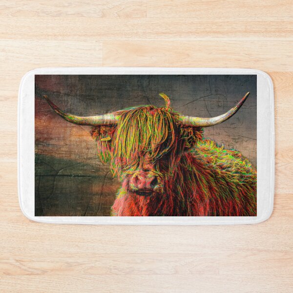 Item preview, The Highland cow in Cornwall painted red designed and sold by kathleenjean.